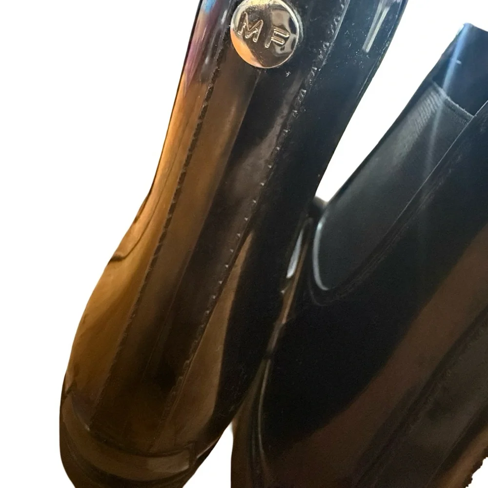 Marc Fisher Rain Boots Ankle Height Black Size 8